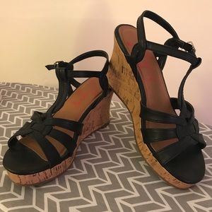 Black Wedge Sandal